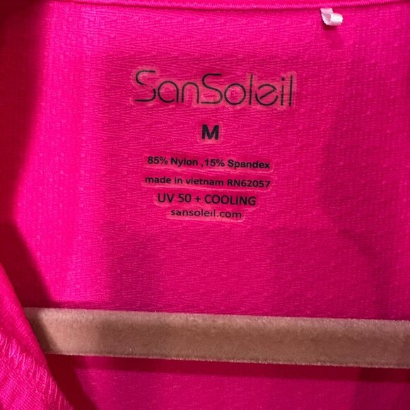 San Soleil Womens Sunglow Sleeveless Mock Polo Size Medium Pink Golf Cooling - Picture 5 of 8